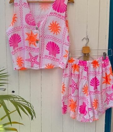 Conjunto algodón fluor