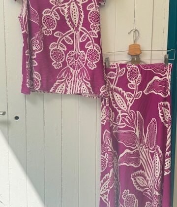 Falda estampada buganvilla